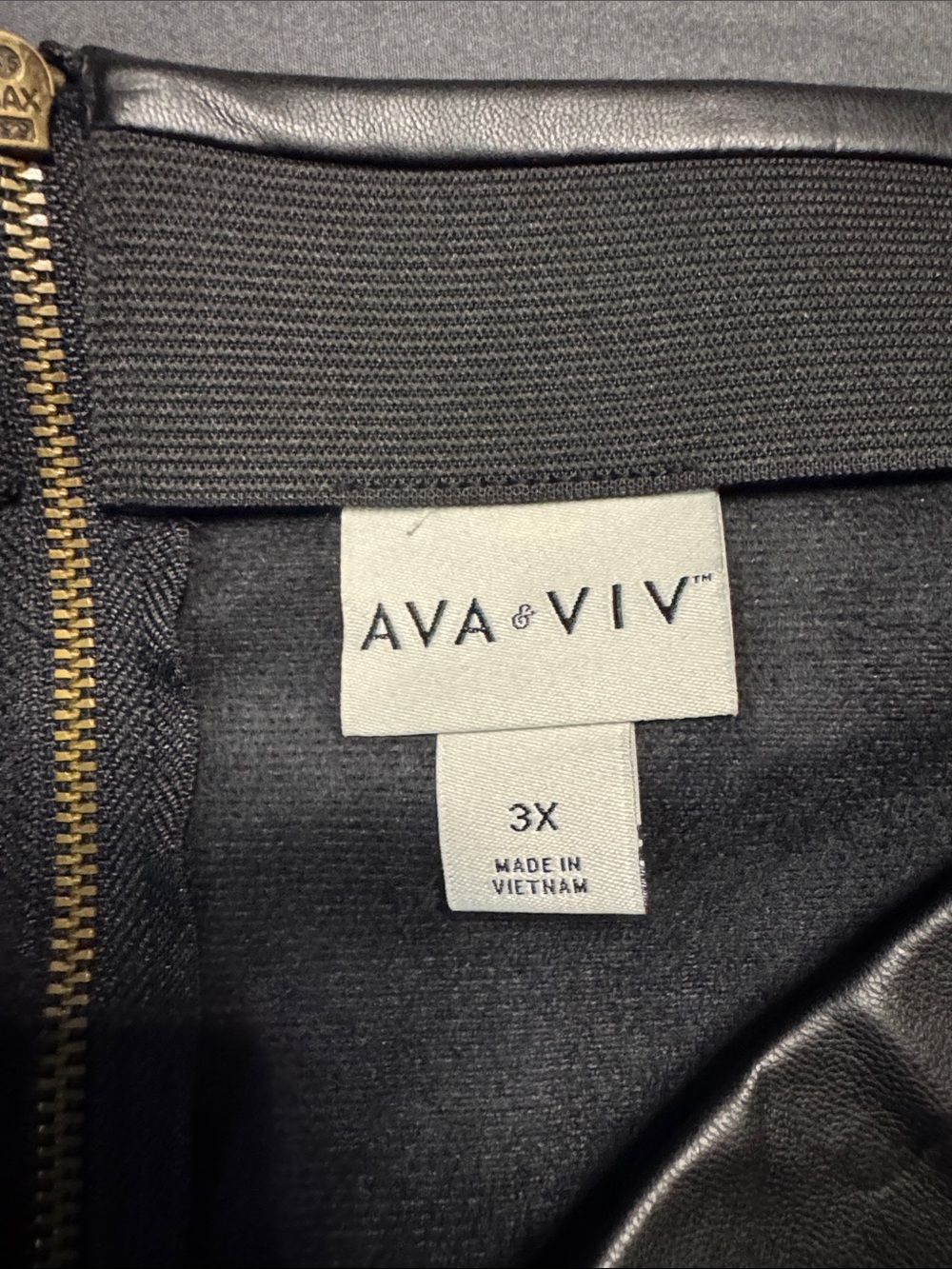 Ava & Viv Black Faux Leather Flounce Mini Skirt - Picture 2 of 3
